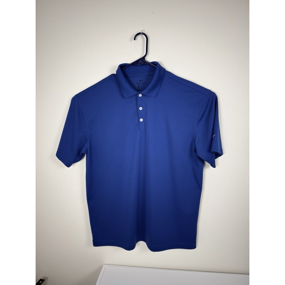 Nike Golf Polo Shirt Mens XL Navy Blue Solid Short Sleeve Dri Fit Athletic.